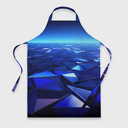 Фартук кулинарный Синие объемные блестящие плиты, цвет: 3D-принт