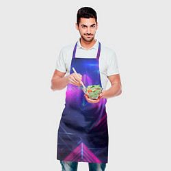 Фартук кулинарный Неоновые абстрактные треугольники, цвет: 3D-принт — фото 2