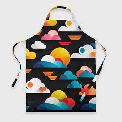 Фартук кулинарный Цветные облака в черном небе, цвет: 3D-принт