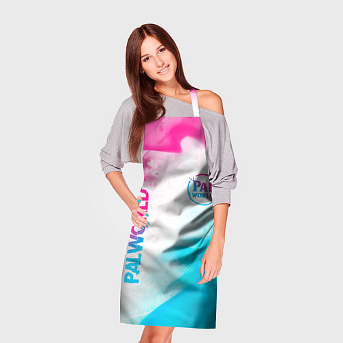 Фартук Palworld neon gradient style вертикально / 3D-принт – фото 3