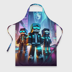 Фартук кулинарный Minecraft - neon metropolis ai art, цвет: 3D-принт