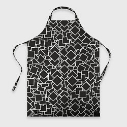 Фартук кулинарный Ромб черно - белый, цвет: 3D-принт