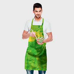 Фартук кулинарный Зеленые подтеки, цвет: 3D-принт — фото 2