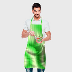 Фартук кулинарный Полосатый салатовый, цвет: 3D-принт — фото 2
