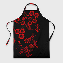 Фартук кулинарный Клеймо жертвы из аниме Берсерк - красные цветы, цвет: 3D-принт