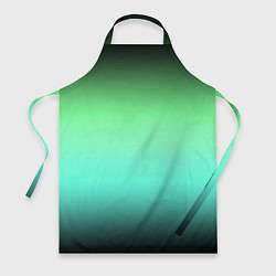 Фартук кулинарный Градиент изумрудно-чёрный, цвет: 3D-принт