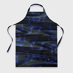 Фартук кулинарный Темно синие карбоновые волны, цвет: 3D-принт