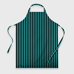 Фартук кулинарный Чёрный в неоновую полоску, цвет: 3D-принт