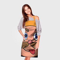 Фартук кулинарный Веселый король смайликов - Funny king emoji, цвет: 3D-принт — фото 2
