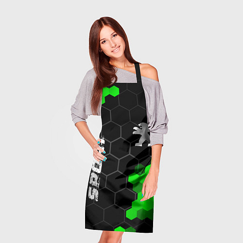 Фартук Peugeot green sport hexagon / 3D-принт – фото 3