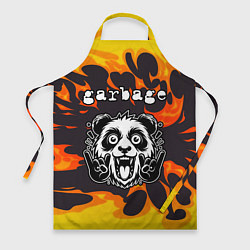 Фартук кулинарный Garbage рок панда и огонь, цвет: 3D-принт