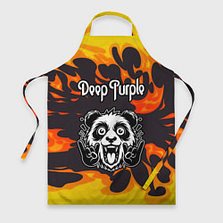 Фартук кулинарный Deep Purple рок панда и огонь, цвет: 3D-принт