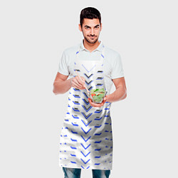 Фартук кулинарный Чёрные и синие полосы на белом фоне, цвет: 3D-принт — фото 2