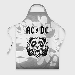 Фартук кулинарный AC DC рок панда на светлом фоне, цвет: 3D-принт