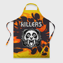 Фартук кулинарный The Killers рок панда и огонь, цвет: 3D-принт