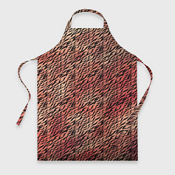 Фартук кулинарный Имитация шкуры красно-коричневый, цвет: 3D-принт