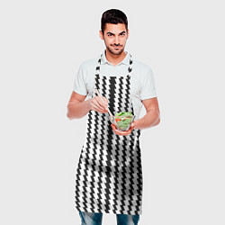 Фартук кулинарный Чёрно-белые вертикальные полосы, цвет: 3D-принт — фото 2