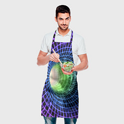 Фартук кулинарный Червоточина - трехцветная сетка со свечением, цвет: 3D-принт — фото 2