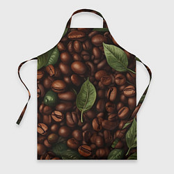 Фартук кулинарный Кофейные зёрна с листьями, цвет: 3D-принт