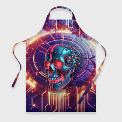 Фартук кулинарный Cyber art skull - steel metal, цвет: 3D-принт