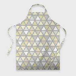Фартук кулинарный Паттерн геометрия светлый жёлто-серый, цвет: 3D-принт