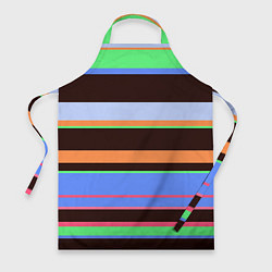 Фартук кулинарный Разноцветный полосатый, цвет: 3D-принт