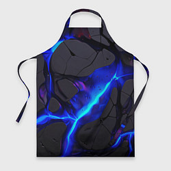 Фартук кулинарный Темный синий неон из разлома плит, цвет: 3D-принт