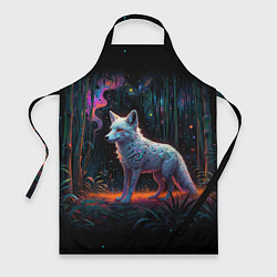 Фартук кулинарный Белая лисица на фоне волшебного леса, цвет: 3D-принт