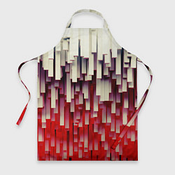 Фартук кулинарный Блоки-сталактиты с красной подсветкой, цвет: 3D-принт