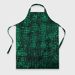 Фартук кулинарный Чёрно-зелёный абстрактный, цвет: 3D-принт