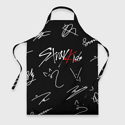Фартук кулинарный Stray kids автографы лого, цвет: 3D-принт