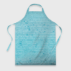 Фартук кулинарный Бело-голубой полосы, цвет: 3D-принт