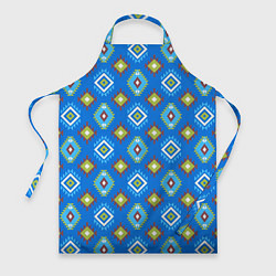 Фартук кулинарный Этнические ромбики на синем, цвет: 3D-принт