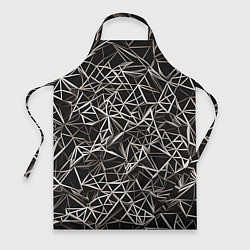Фартук кулинарный Белые линии на чёрном фоне, цвет: 3D-принт