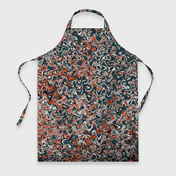 Фартук кулинарный Тёмный сине-оранжевый абстрактная текстура, цвет: 3D-принт
