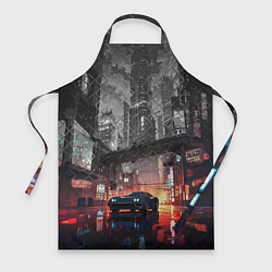 Фартук кулинарный Спорткар на ночной улице, цвет: 3D-принт