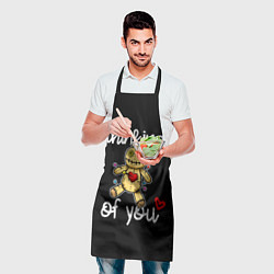 Фартук кулинарный Думаю о тебе - кукла вуду, цвет: 3D-принт — фото 2