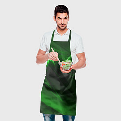 Фартук кулинарный Яркая зеленая объемная абстракция, цвет: 3D-принт — фото 2