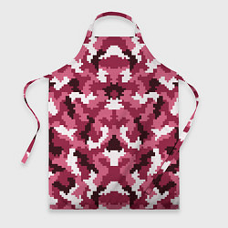 Фартук кулинарный Розовые пиксели камуфляж, цвет: 3D-принт