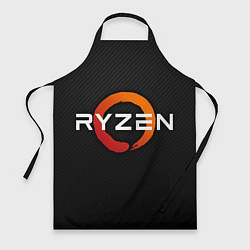 Фартук кулинарный AMD ryzen logo carbon black, цвет: 3D-принт