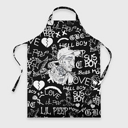 Фартук кулинарный Lil Peep pattern автографы лого, цвет: 3D-принт