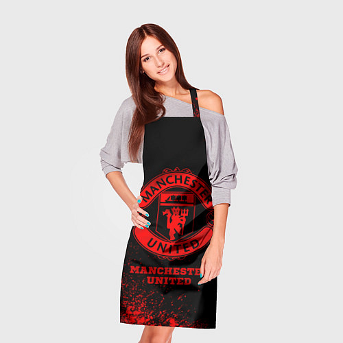 Фартук Manchester United - red gradient / 3D-принт – фото 3
