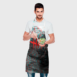Фартук кулинарный Dead by daylight краски глитч, цвет: 3D-принт — фото 2