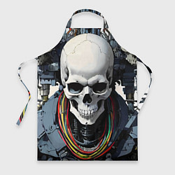 Фартук кулинарный Cool cyber skull - ai art fantasy, цвет: 3D-принт