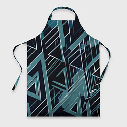 Фартук Чёрно-бирюзовый абстракция геометричный