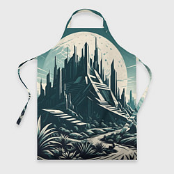Фартук кулинарный Фантастика город, цвет: 3D-принт