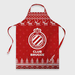Фартук кулинарный Новогодний Club Brugge с оленями, цвет: 3D-принт