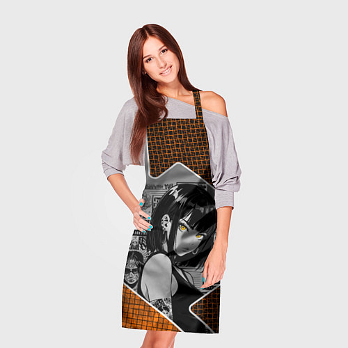 Фартук Девушка с желтыми глазами / 3D-принт – фото 3
