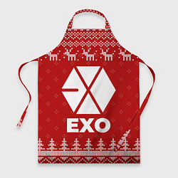 Фартук кулинарный Новогодний Exo с оленями, цвет: 3D-принт