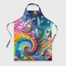 Фартук кулинарный Абстрактное граффити с лицом девушки, цвет: 3D-принт